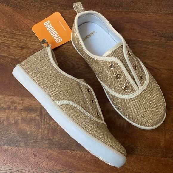 Gymboree Gold Metallic Sparkle Little Girl Kid Sneaker size 13 - Picture 1 of 12